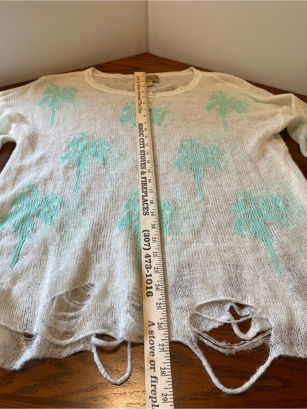 Wild fox distressed palm sweater - Picture 2 of 8